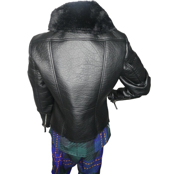 Bebe Women's Black Leather Jacket with zippers size M - Picture 7 of 15